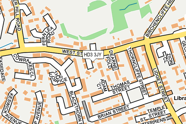 HD3 3JY map - OS OpenMap – Local (Ordnance Survey)