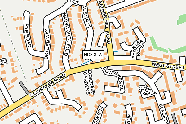 HD3 3LA map - OS OpenMap – Local (Ordnance Survey)