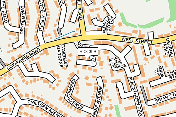 HD3 3LB map - OS OpenMap – Local (Ordnance Survey)