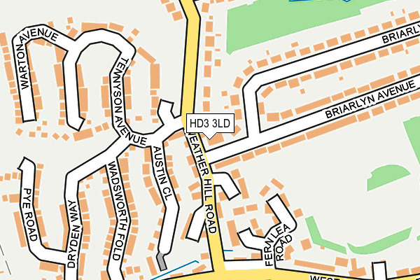 HD3 3LD map - OS OpenMap – Local (Ordnance Survey)