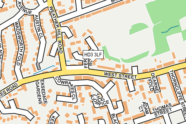 HD3 3LF map - OS OpenMap – Local (Ordnance Survey)