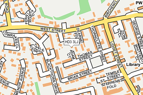 HD3 3LJ map - OS OpenMap – Local (Ordnance Survey)