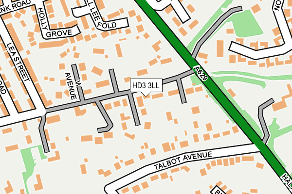 HD3 3LL map - OS OpenMap – Local (Ordnance Survey)
