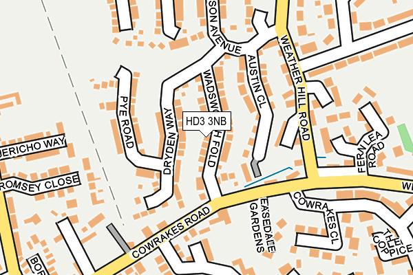 HD3 3NB map - OS OpenMap – Local (Ordnance Survey)