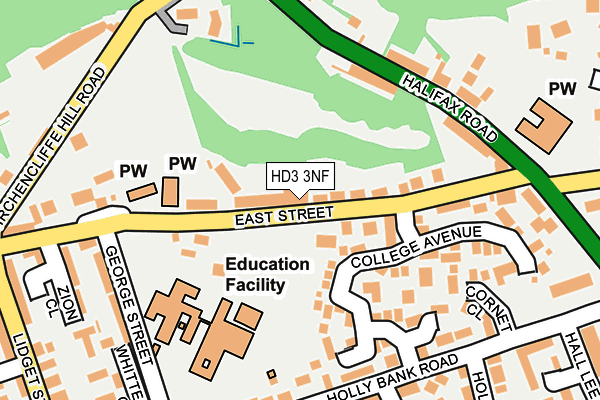 HD3 3NF map - OS OpenMap – Local (Ordnance Survey)