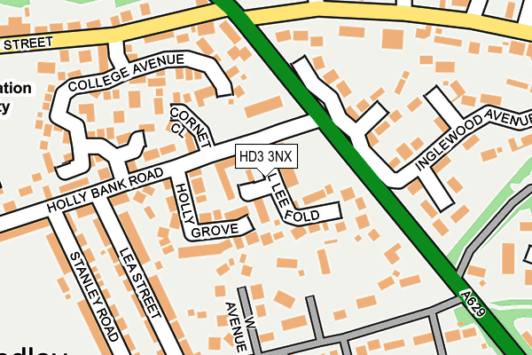 HD3 3NX map - OS OpenMap – Local (Ordnance Survey)
