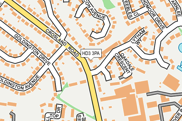 HD3 3PA map - OS OpenMap – Local (Ordnance Survey)