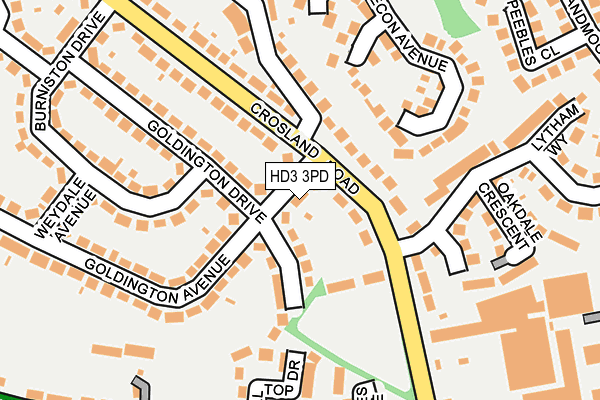 HD3 3PD map - OS OpenMap – Local (Ordnance Survey)
