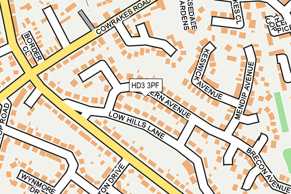 HD3 3PF map - OS OpenMap – Local (Ordnance Survey)