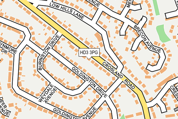 HD3 3PG map - OS OpenMap – Local (Ordnance Survey)