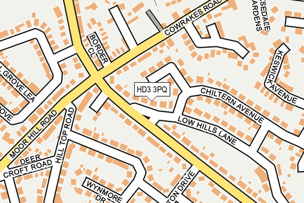 HD3 3PQ map - OS OpenMap – Local (Ordnance Survey)
