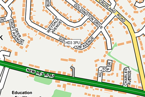 HD3 3PU map - OS OpenMap – Local (Ordnance Survey)