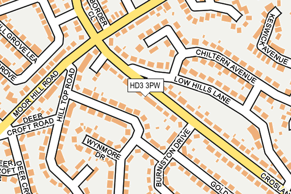 HD3 3PW map - OS OpenMap – Local (Ordnance Survey)