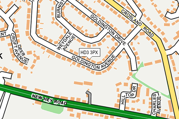 HD3 3PX map - OS OpenMap – Local (Ordnance Survey)