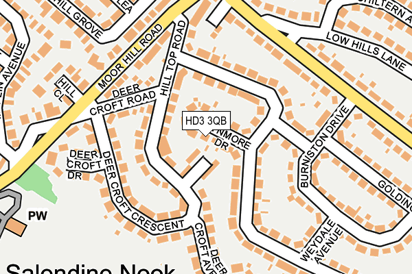 HD3 3QB map - OS OpenMap – Local (Ordnance Survey)