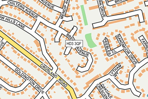 HD3 3QF map - OS OpenMap – Local (Ordnance Survey)