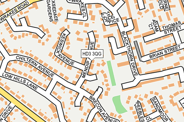 HD3 3QG map - OS OpenMap – Local (Ordnance Survey)