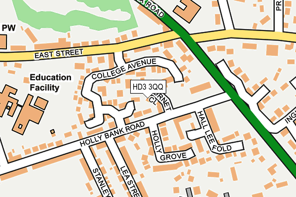 HD3 3QQ map - OS OpenMap – Local (Ordnance Survey)