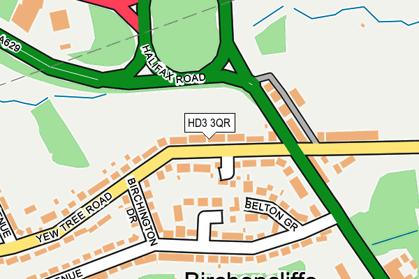 HD3 3QR map - OS OpenMap – Local (Ordnance Survey)