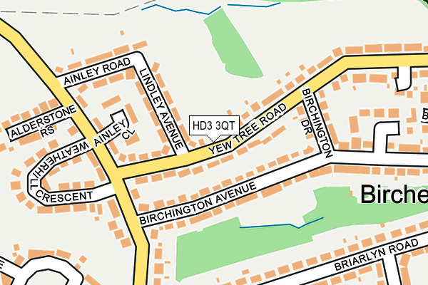HD3 3QT map - OS OpenMap – Local (Ordnance Survey)
