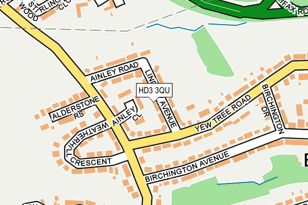 HD3 3QU map - OS OpenMap – Local (Ordnance Survey)