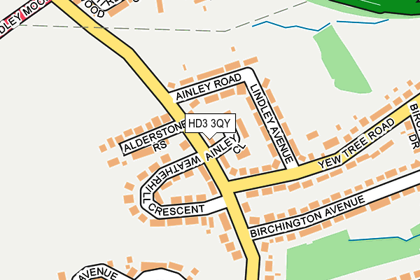 HD3 3QY map - OS OpenMap – Local (Ordnance Survey)