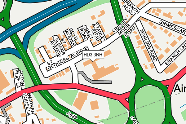 HD3 3RH map - OS OpenMap – Local (Ordnance Survey)