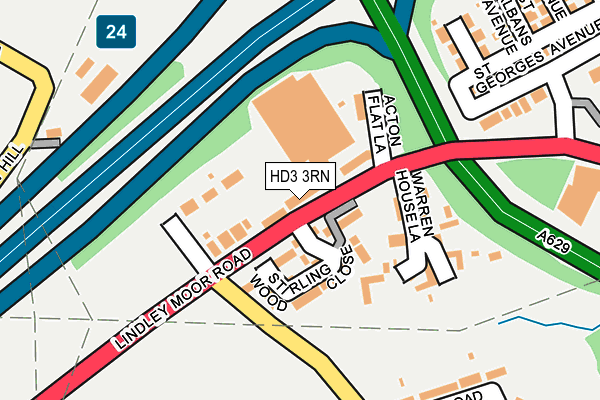 HD3 3RN map - OS OpenMap – Local (Ordnance Survey)
