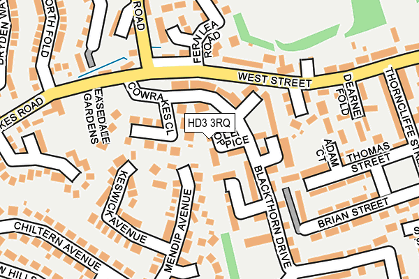 HD3 3RQ map - OS OpenMap – Local (Ordnance Survey)