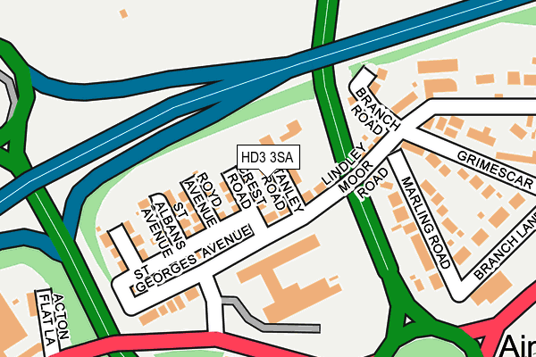 HD3 3SA map - OS OpenMap – Local (Ordnance Survey)