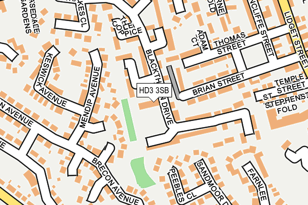 HD3 3SB map - OS OpenMap – Local (Ordnance Survey)