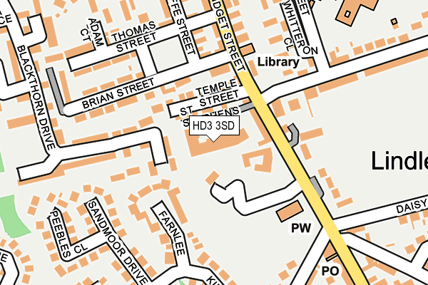 HD3 3SD map - OS OpenMap – Local (Ordnance Survey)