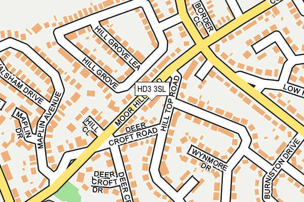 HD3 3SL map - OS OpenMap – Local (Ordnance Survey)