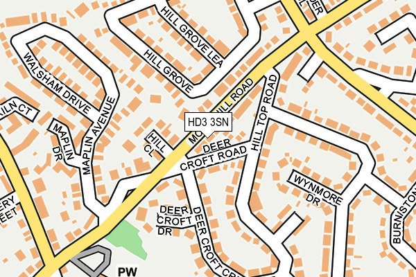 HD3 3SN map - OS OpenMap – Local (Ordnance Survey)