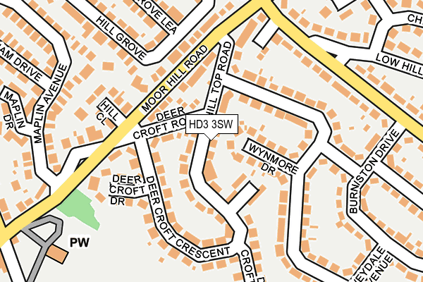HD3 3SW map - OS OpenMap – Local (Ordnance Survey)