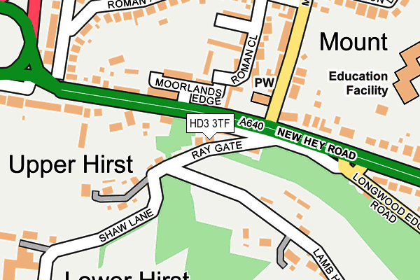 HD3 3TF map - OS OpenMap – Local (Ordnance Survey)