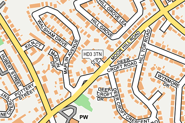 HD3 3TN map - OS OpenMap – Local (Ordnance Survey)