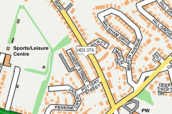 HD3 3TX map - OS OpenMap – Local (Ordnance Survey)