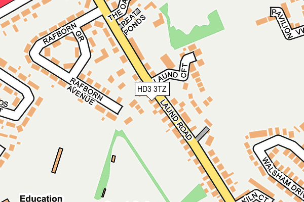 HD3 3TZ map - OS OpenMap – Local (Ordnance Survey)