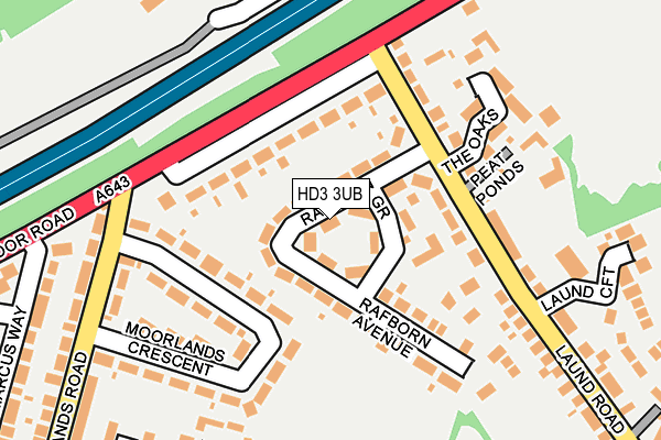 HD3 3UB map - OS OpenMap – Local (Ordnance Survey)