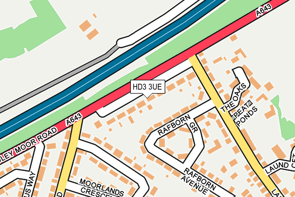 HD3 3UE map - OS OpenMap – Local (Ordnance Survey)