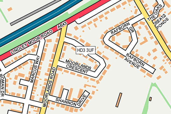 HD3 3UF map - OS OpenMap – Local (Ordnance Survey)