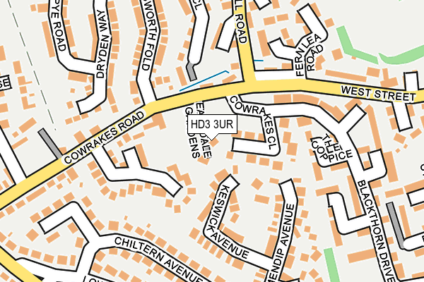 HD3 3UR map - OS OpenMap – Local (Ordnance Survey)