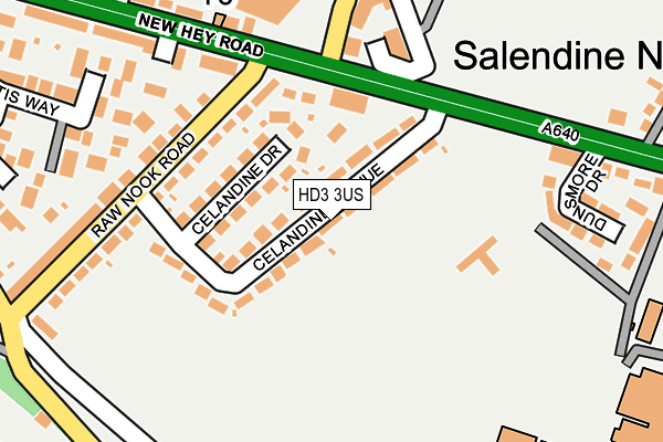 HD3 3US map - OS OpenMap – Local (Ordnance Survey)