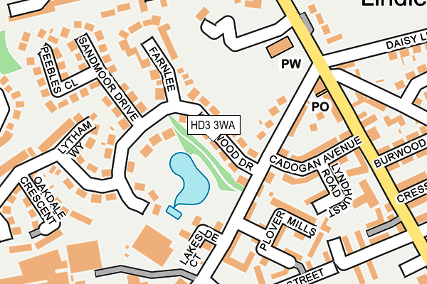 HD3 3WA map - OS OpenMap – Local (Ordnance Survey)