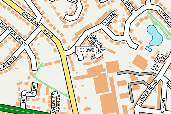 HD3 3WB map - OS OpenMap – Local (Ordnance Survey)