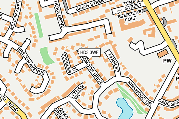 HD3 3WF map - OS OpenMap – Local (Ordnance Survey)