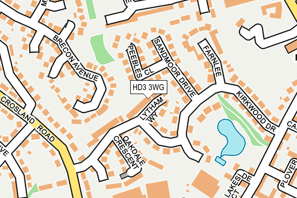 HD3 3WG map - OS OpenMap – Local (Ordnance Survey)