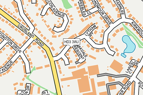 HD3 3WJ map - OS OpenMap – Local (Ordnance Survey)