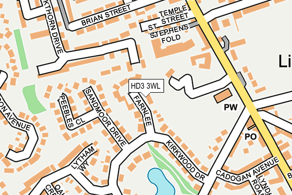 HD3 3WL map - OS OpenMap – Local (Ordnance Survey)